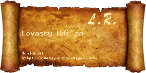 Lovassy Róza névjegykártya
